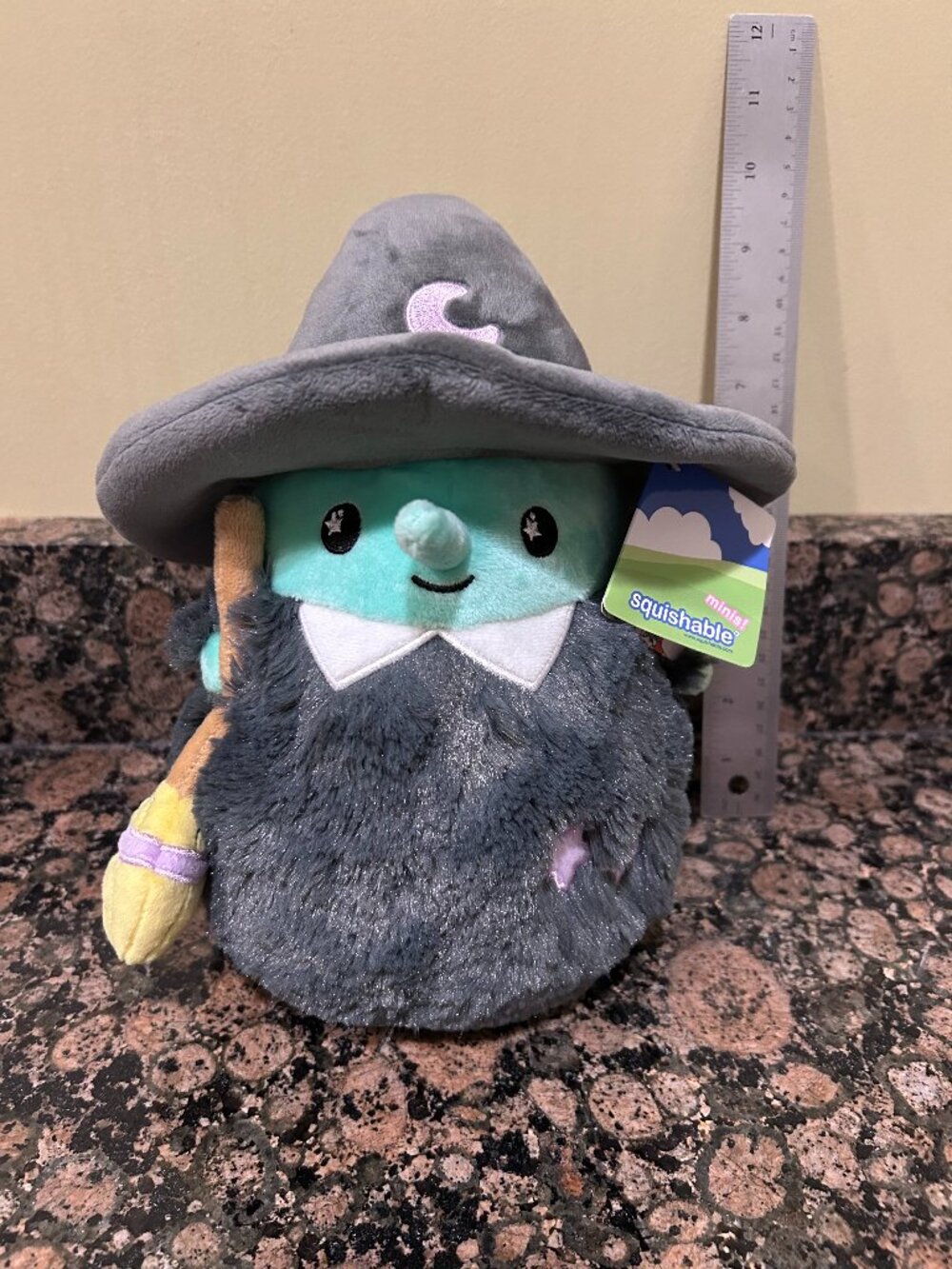 New W/Tags Squishable Mini Witch 10 Inch Plush Halloween Stuffed Toy With Broom